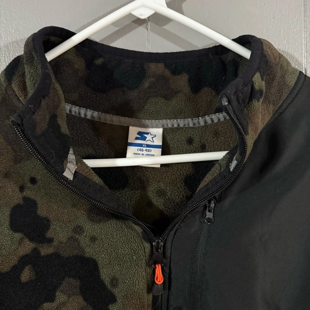 Starter Men's Quarter Zip Fleece Pullover Camouflage Green Size XL (46-48)